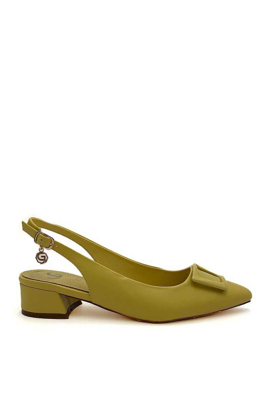 Frau Gold&Gold | Ballerina-Absatz A23Gd741 Gelb Damen