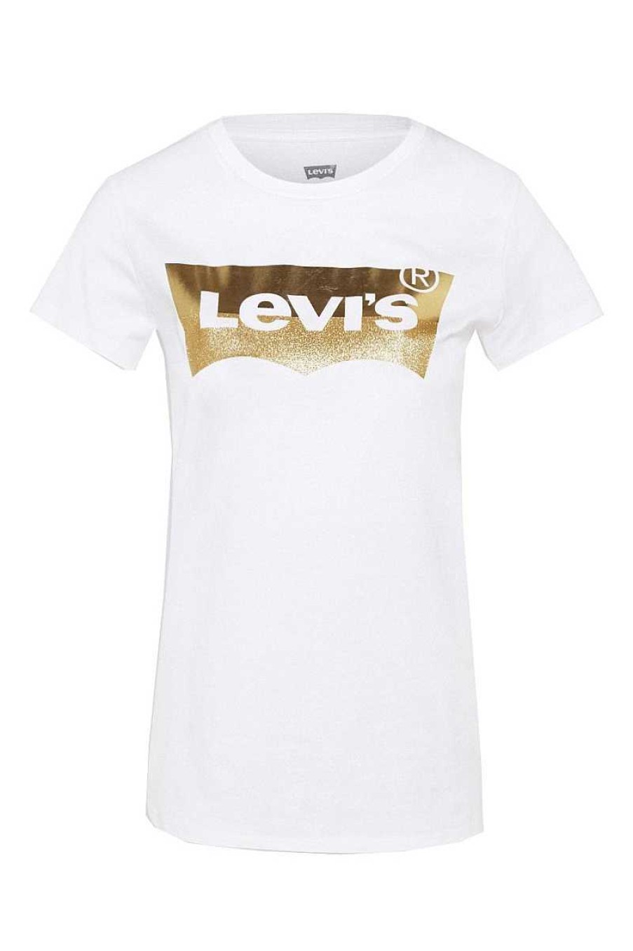 Frau Levi's | Das Perfekte T-Shirt Hsmk 17369-0453 Weiss/Gold Damen