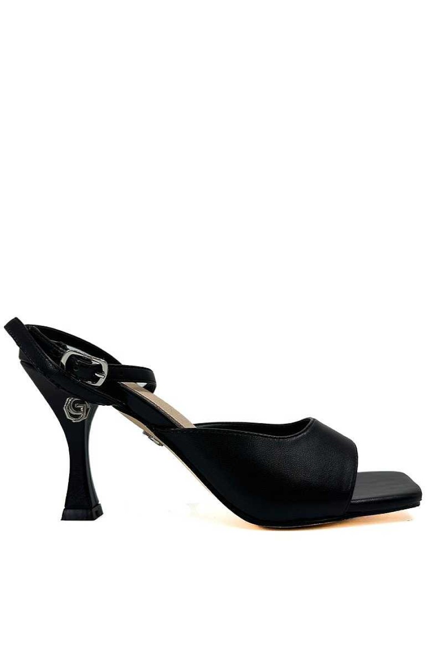 Frau Gold&Gold | Gy311 Schwarze Damen-Sandalen