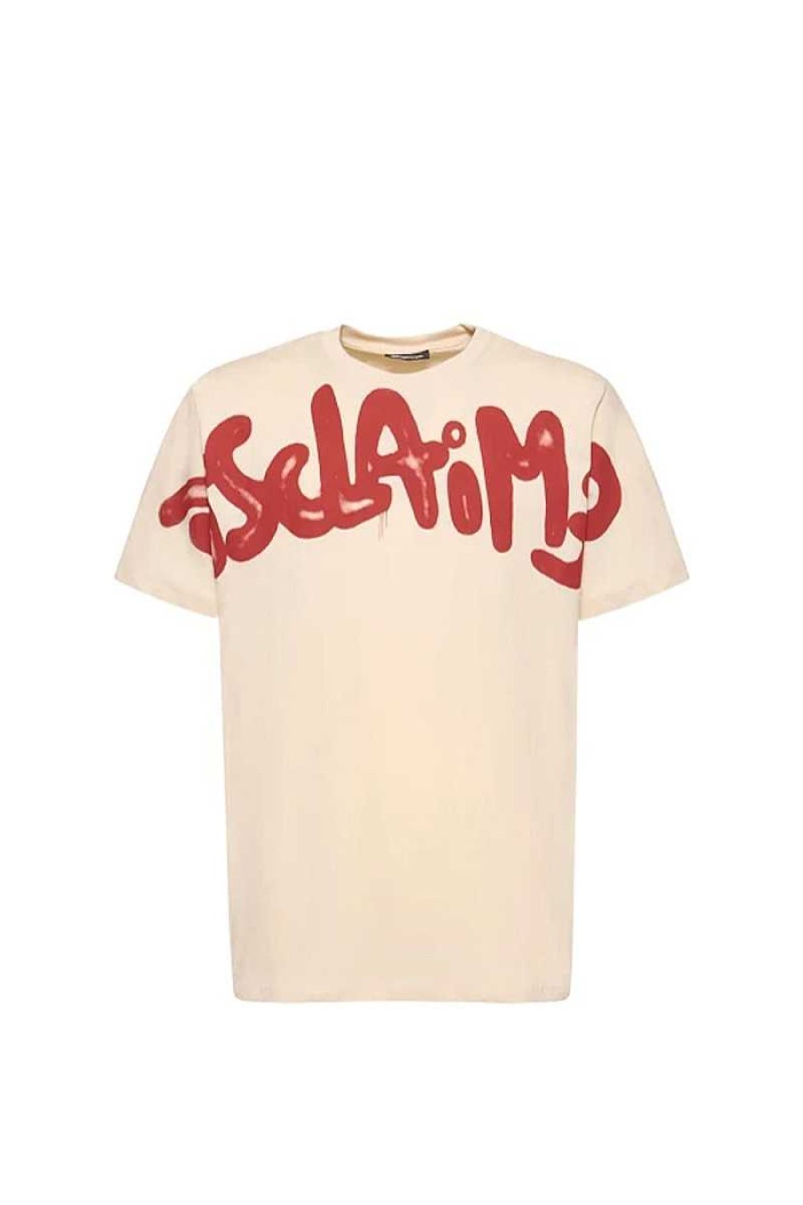 Mann Disclaimer | T-Shirt 23Ids53748 Creme St.Red India Herren