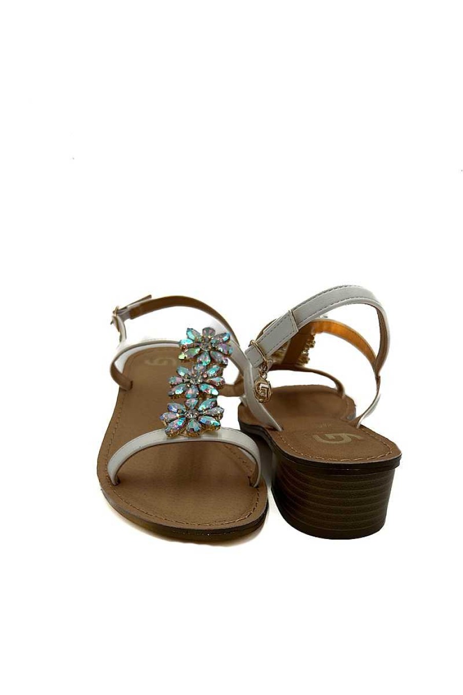 Frau Gold&Gold | Juwelen-Sandalen Gl739 Weiss Damen