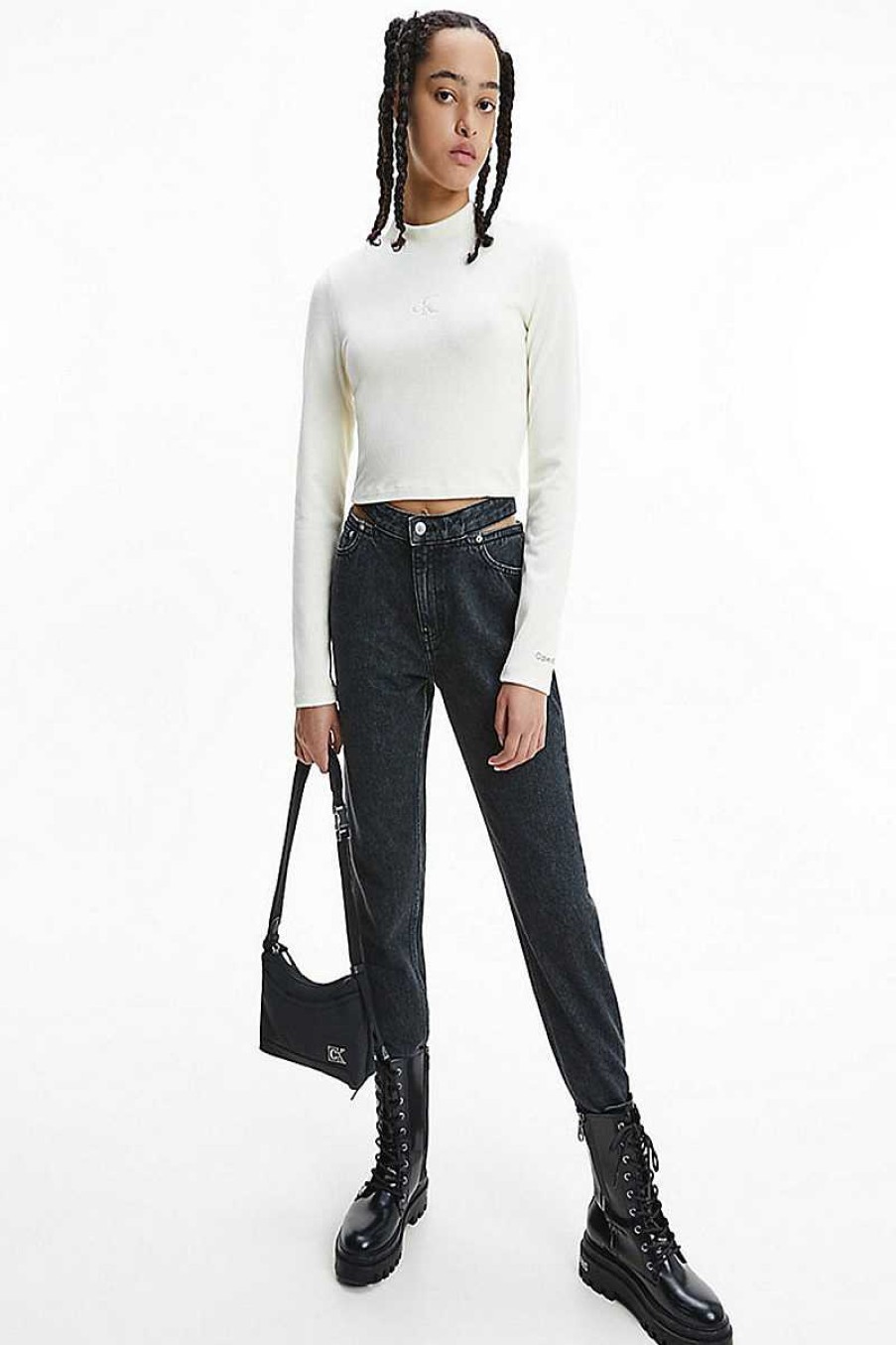 Frau Calvin Klein | Mom Jean J20J217833 1By-Denim Schwarz Frau