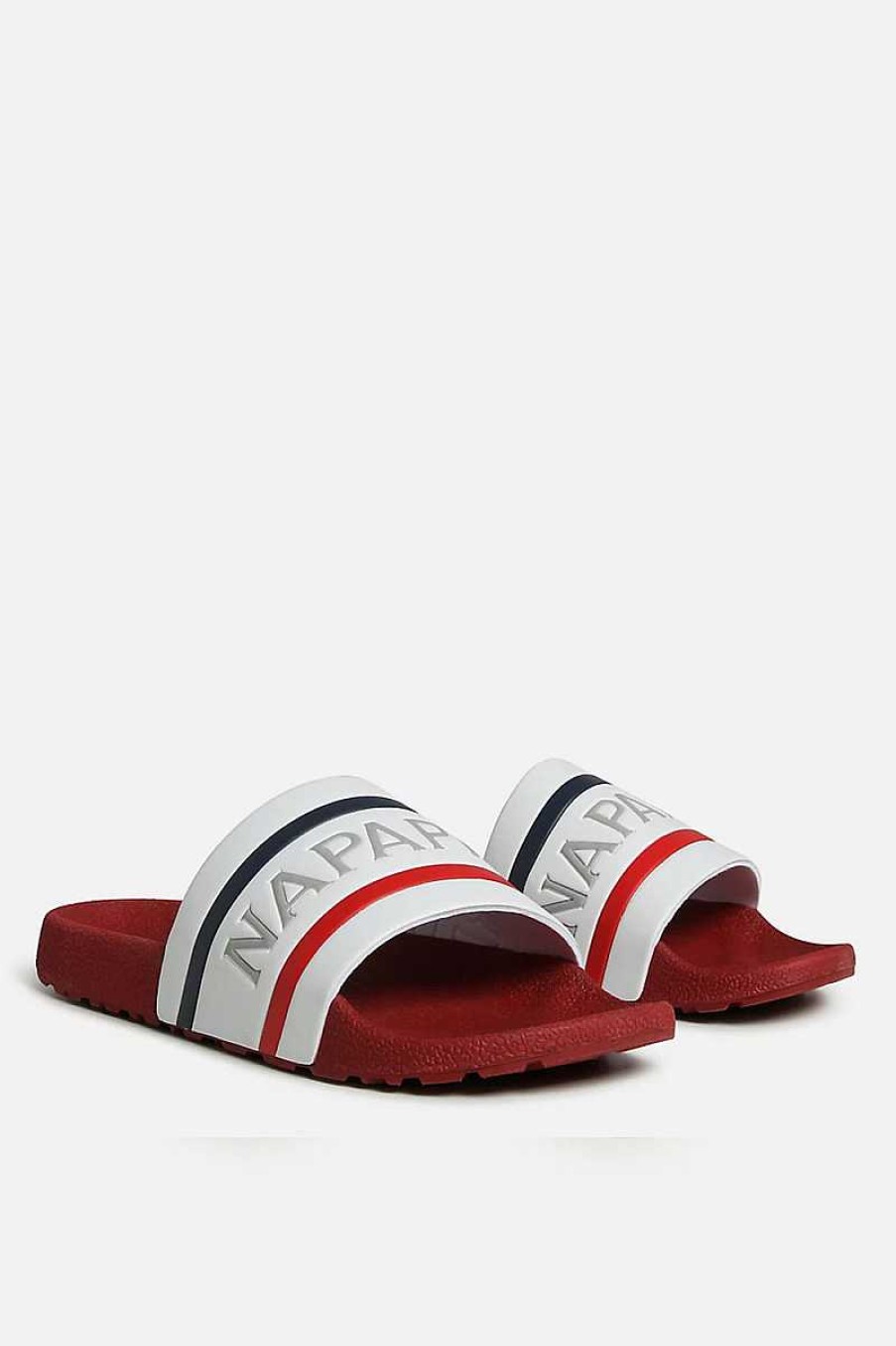 Mann Napapijri | Strandpantoffel Np0A4Gtv Rot/Weiss/Navy Manner