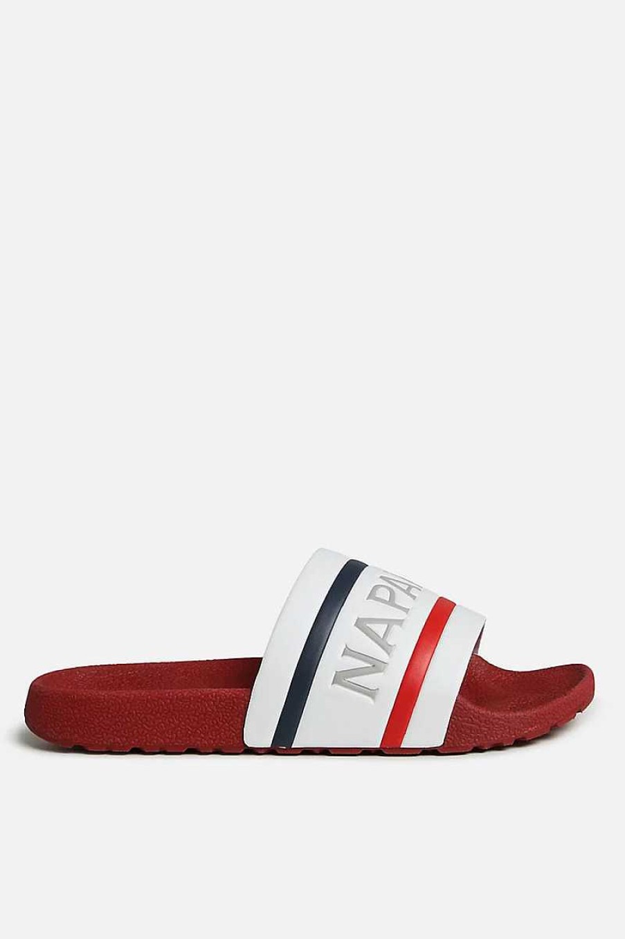 Mann Napapijri | Strandpantoffel Np0A4Gtv Rot/Weiss/Navy Manner