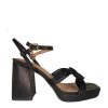 Frau Gold&Gold | Gp446 Schwarze Damen-Sandalen