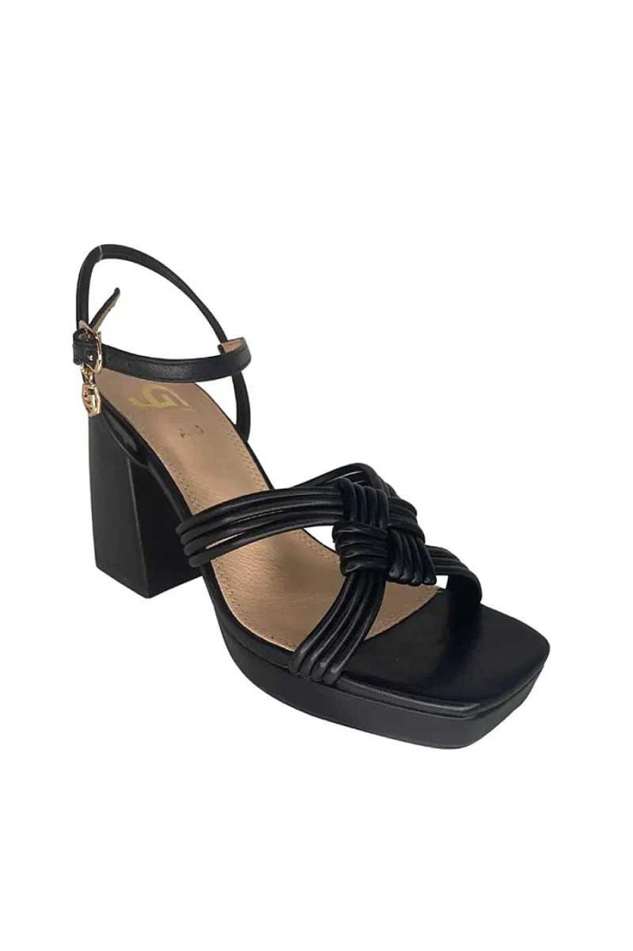 Frau Gold&Gold | Gp446 Schwarze Damen-Sandalen