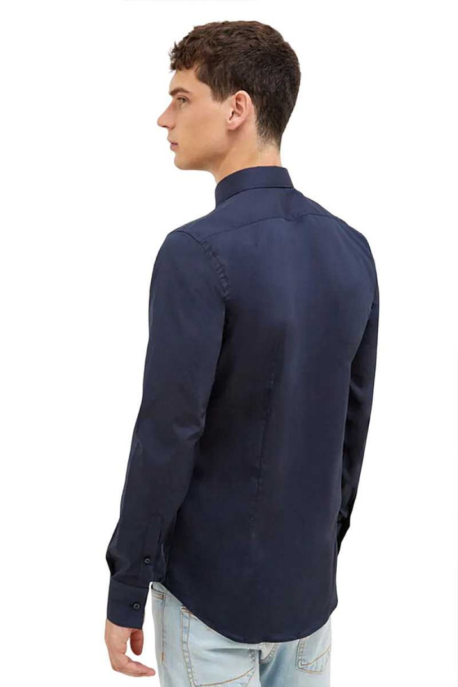 Mann Liu Jo | Slim Stretch-Hemd M000P201Milano 701 Dunkelblau Herren