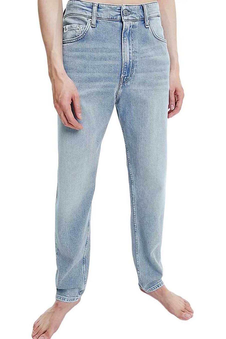 Mann Calvin Klein | Regular Taper Jeans J30J320445 Heller Denim Fur Herren