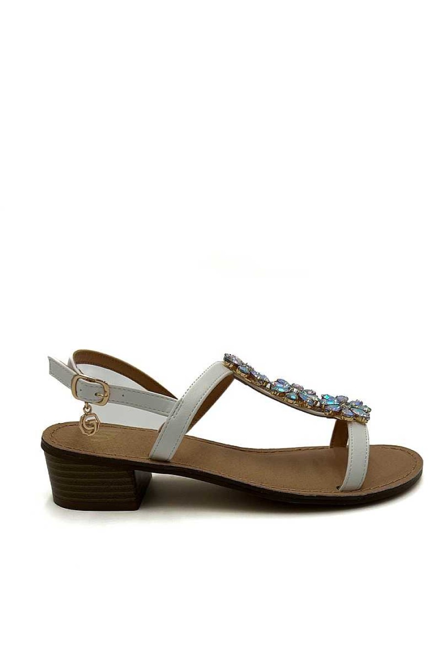 Frau Gold&Gold | Juwelen-Sandalen Gl739 Weiss Damen