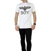 Mann Boy London | Halbarmeliges T-Shirt Blau7326 Weiss Herren